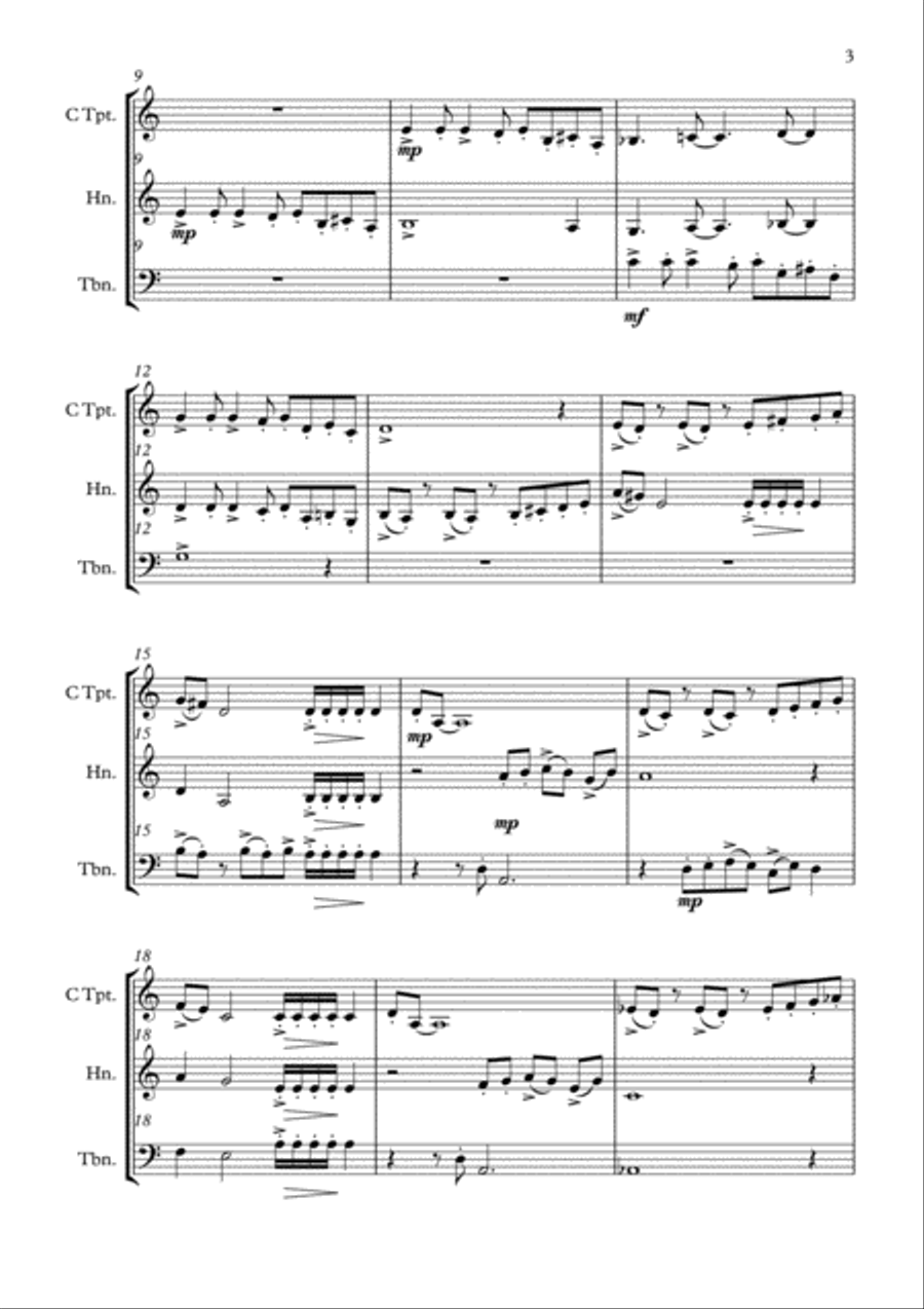 THREE PIECES FOR BRASS TRIO Brass Trio scores gallery preview page 5