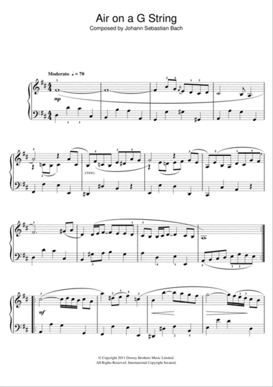 Air On The G String (from Suite No.3 in D Major) Voice scores gallery preview page 1