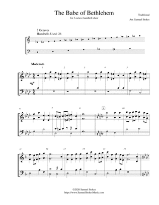 The Babe of Bethlehem (The Babe in Bethlem's Manger Laid) - for 2-octave handbell choir
