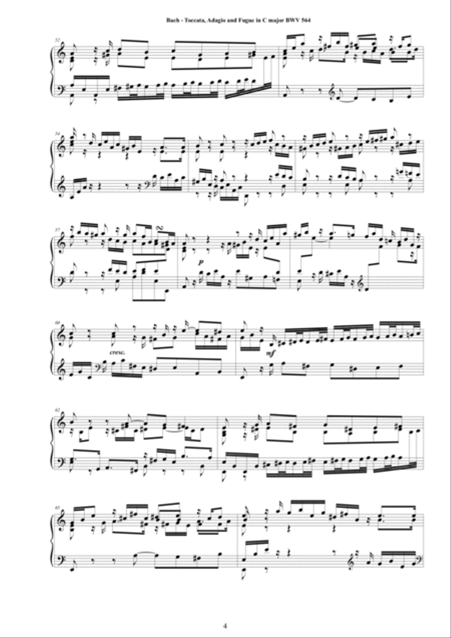 Bach - Toccata, Adagio and Fugue in C major BWV 564 for Piano Piano Solo scores gallery preview page 4