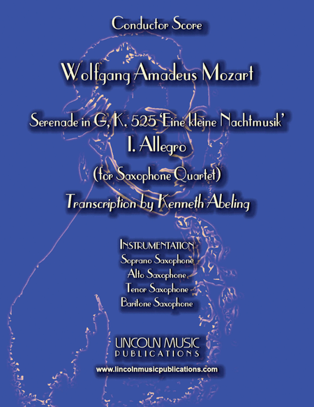 Mozart - Serenade in G – I. Allegro (Eine kleine Nachtmusik) (for Saxophone Quartet SATB) image number null