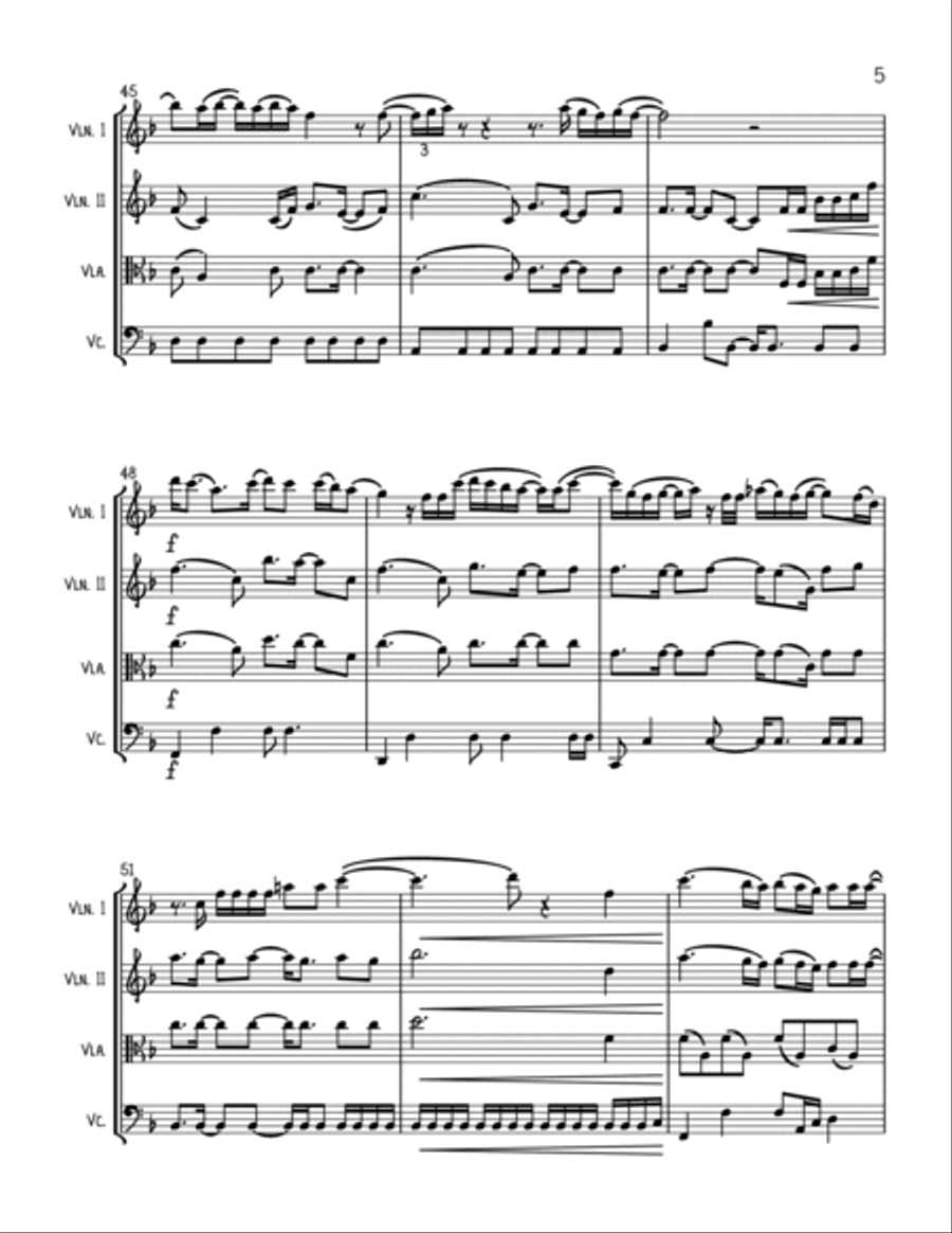 Easy On Me String Quartet scores gallery preview page 5