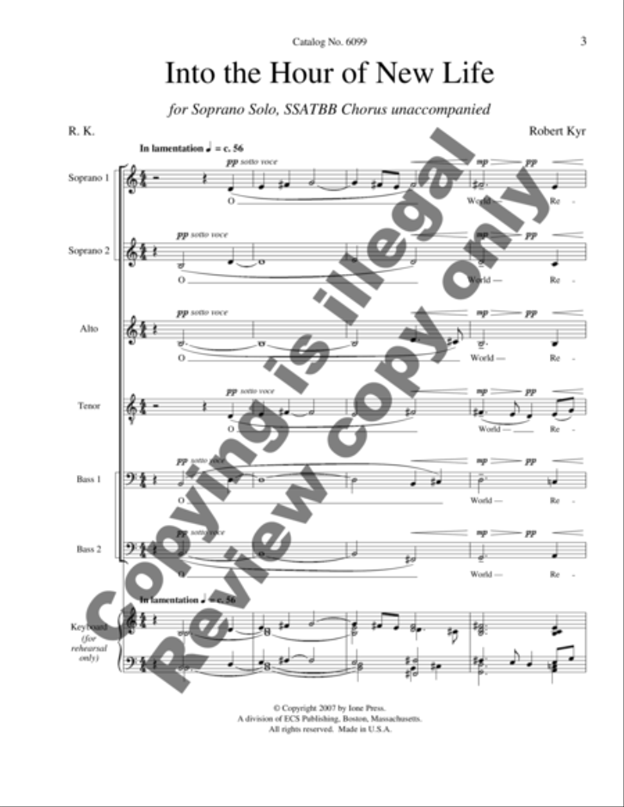 Into the Hour of New Life SSATBB scores gallery preview page 8