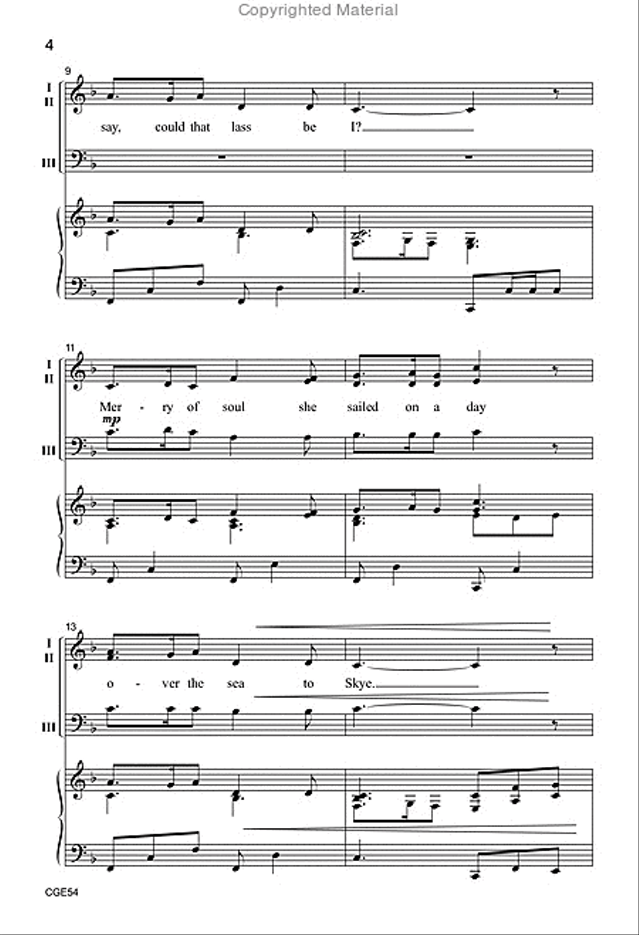 Over the Sea to Skye (Three-Part Mixed with Opt. Violin) 3-Part scores gallery preview page 3