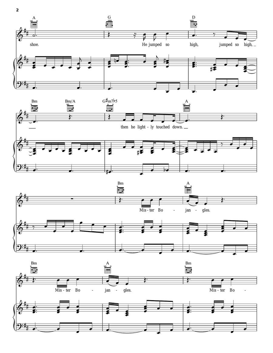 Mr. Bojangles Mr. Bojangles Piano, Vocal, Guitar scores gallery preview page 2