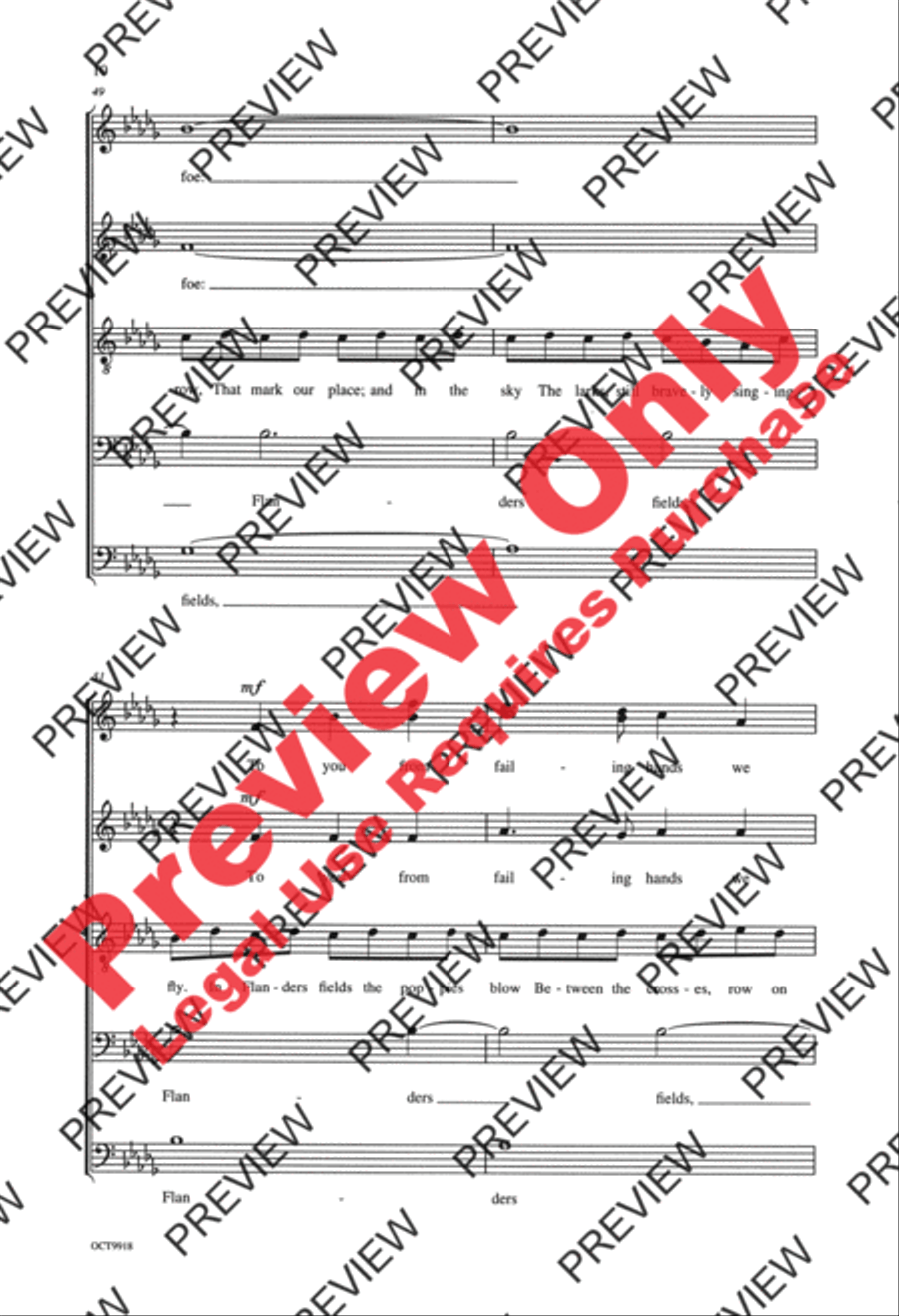 Flanders Fields 4-Part scores gallery preview page 10