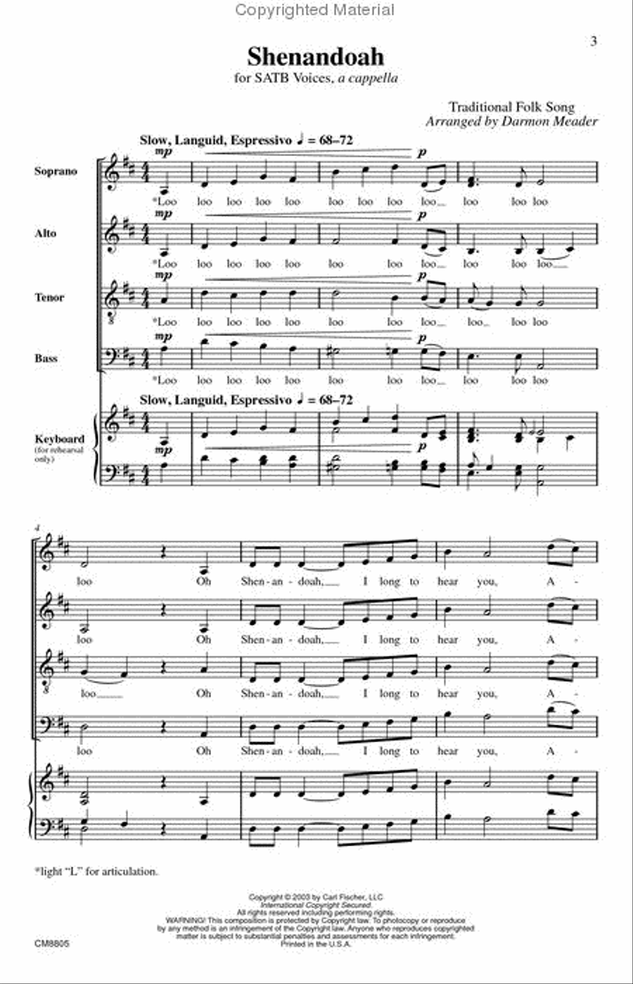 Shenandoah 4-Part scores gallery preview page 2