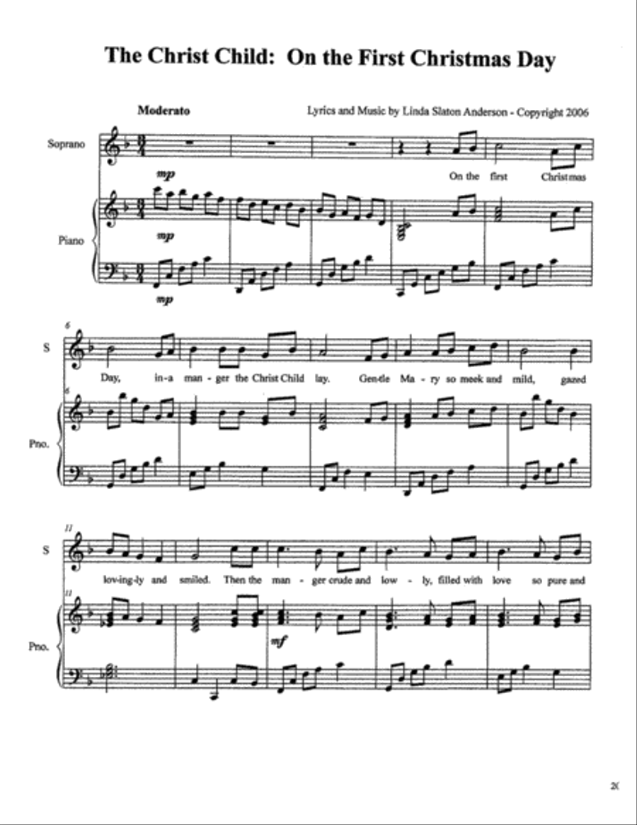 The Christ Child: On the First Christmas Day Voice scores gallery preview page 1