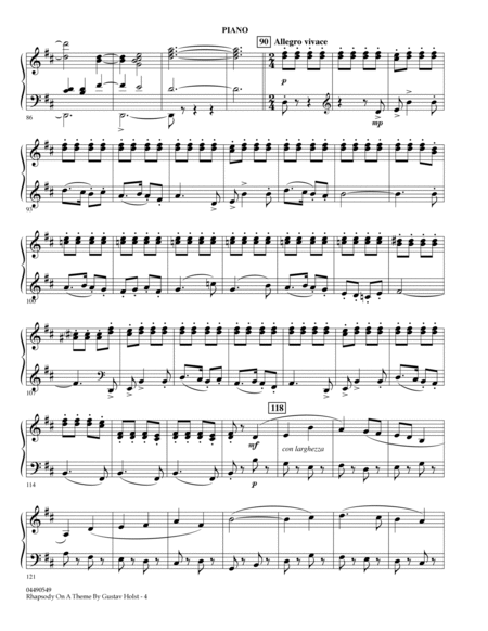Rhapsody On A Theme by Gustav Holst - Piano