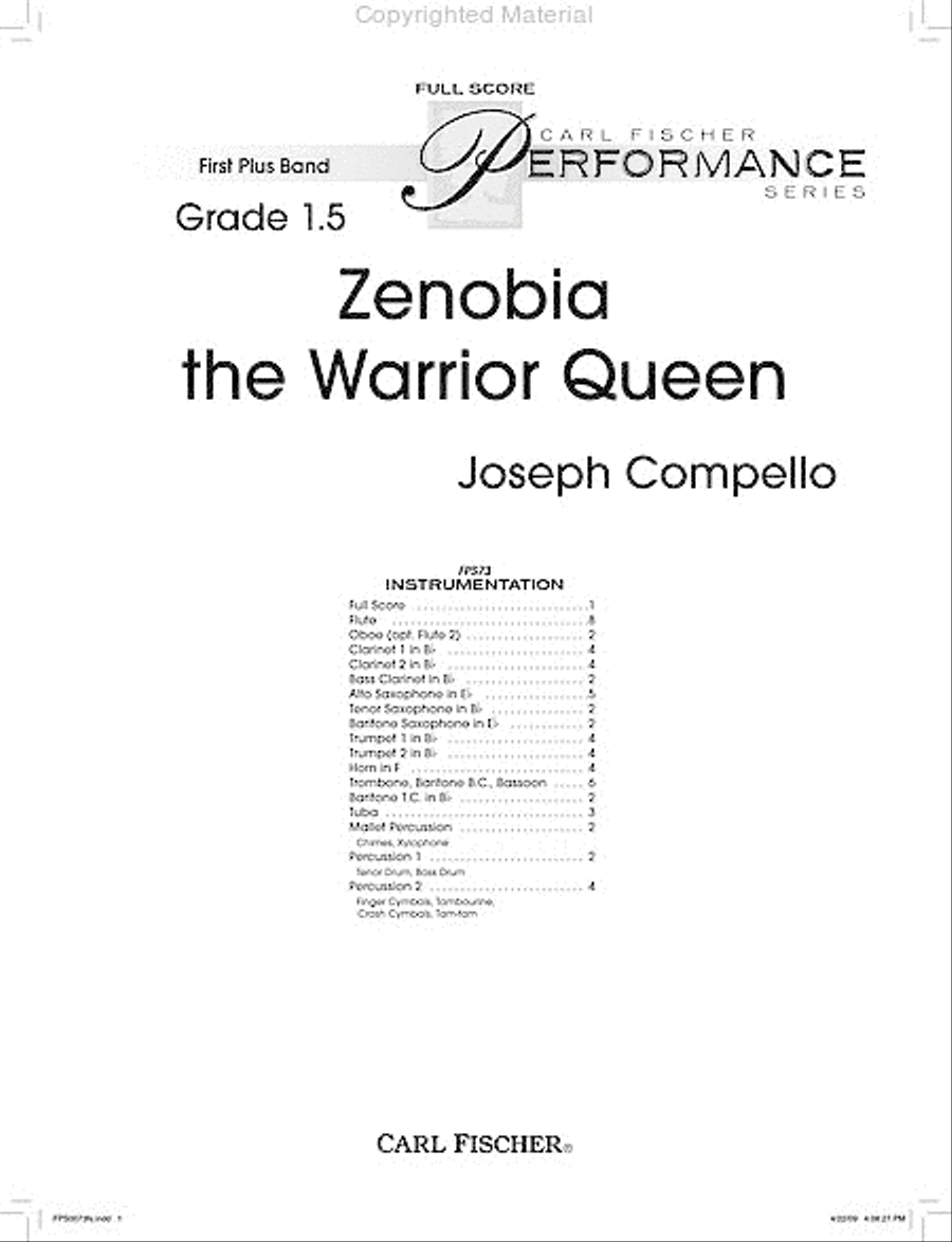Zenobia The Warrior Queen Concert Band scores gallery preview page 2