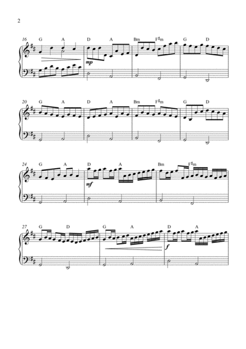 Canon in D (easy piano solo with chords) image number null