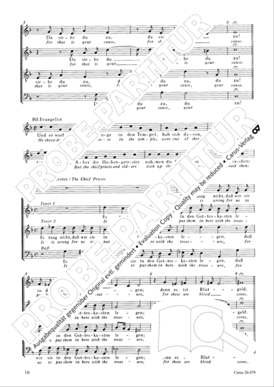 St. Matthew Passion (Matthaus-Passion) 4-Part scores gallery preview page 23