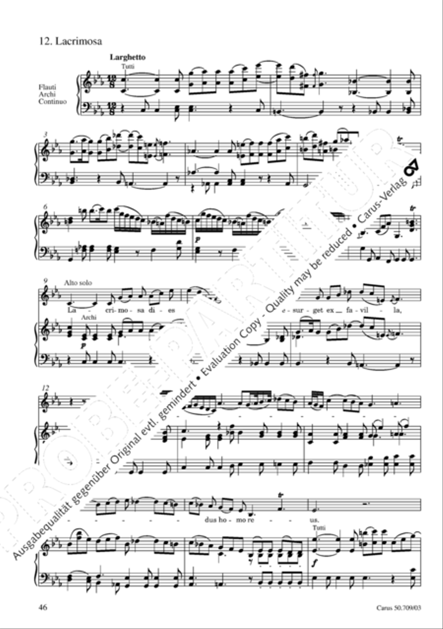 Requiem in E flat major 4-Part scores gallery preview page 47