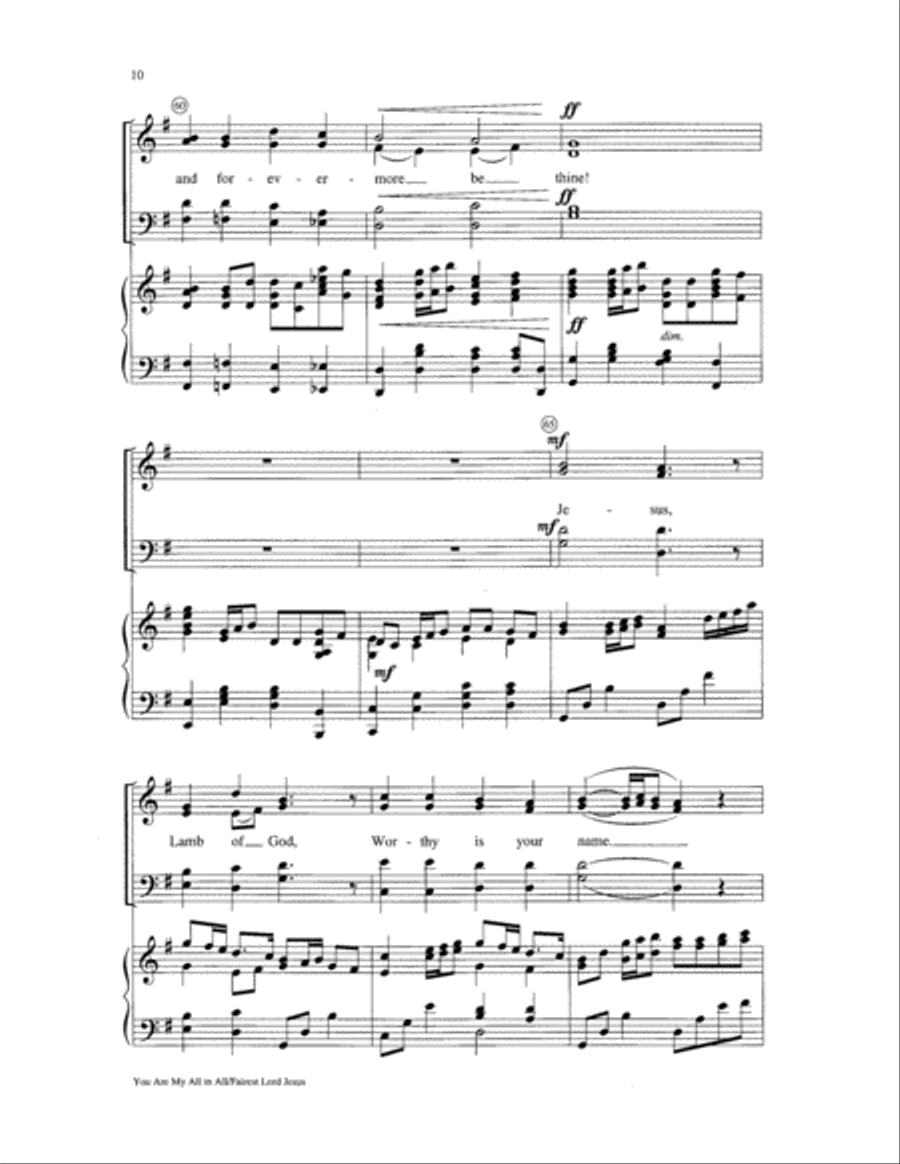 You Are My All in All/Fairest Lord Jesus 4-Part scores gallery preview page 10