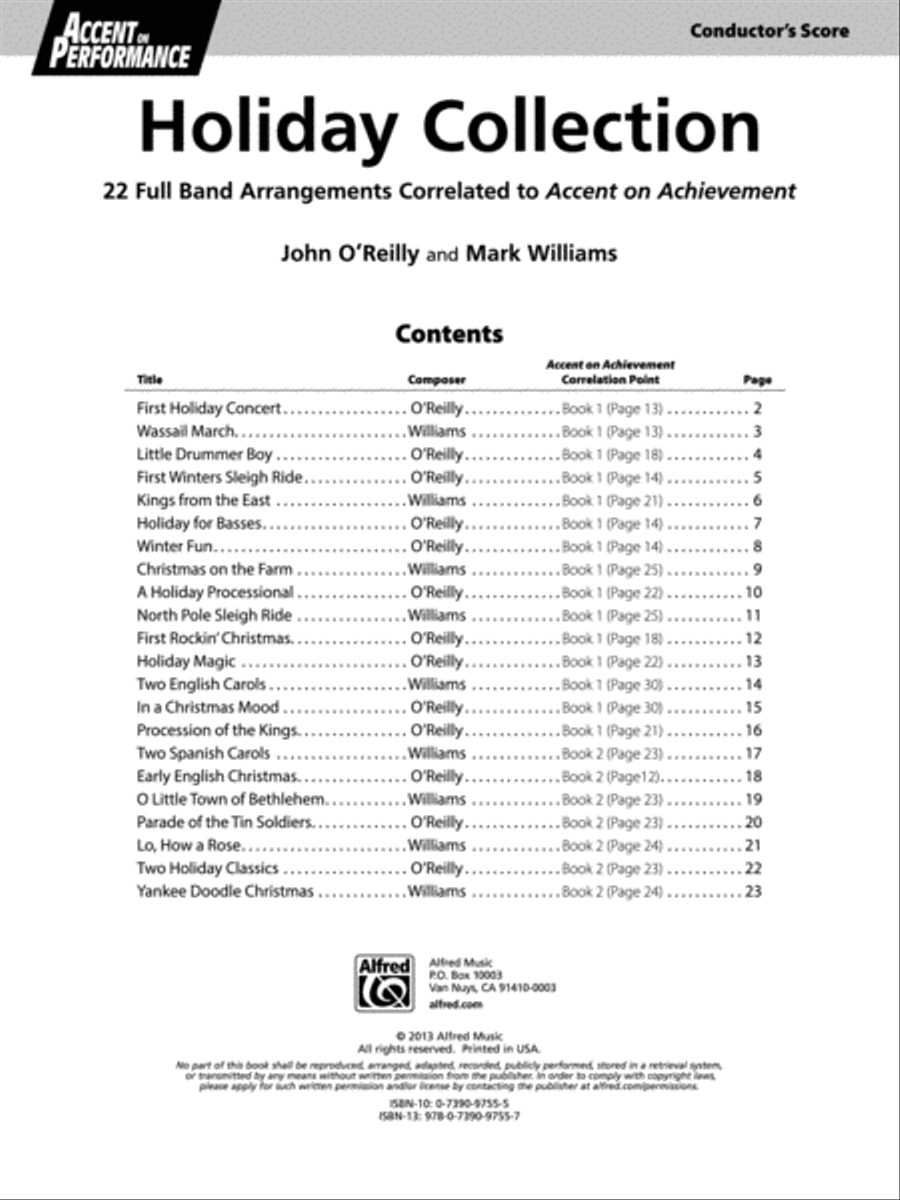 Accent on Performance Holiday Collection Concert Band scores gallery preview page 2