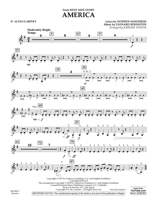 Book cover for America (from West Side Story) (arr. Vinson) - Eb Alto Clarinet