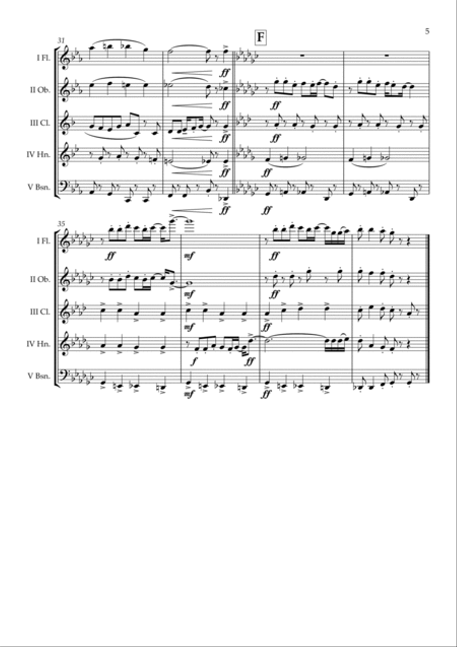 The Muppet Show Theme Woodwind Quintet scores gallery preview page 6