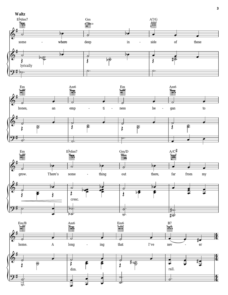 Jack's Lament (from The Nightmare Before Christmas) Piano, Vocal, Guitar scores gallery preview page 3