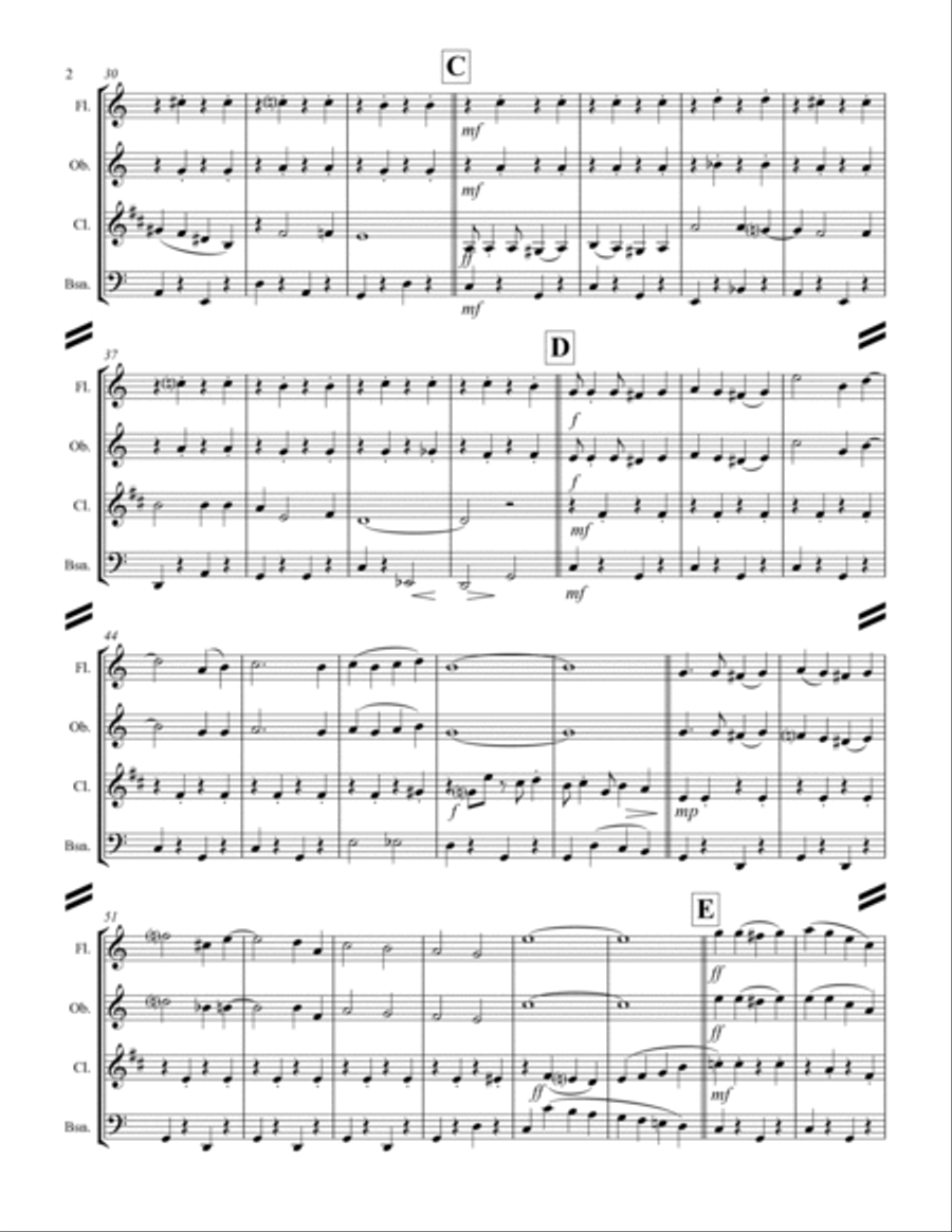 Mele Kalikimaka Woodwind Quartet scores gallery preview page 3