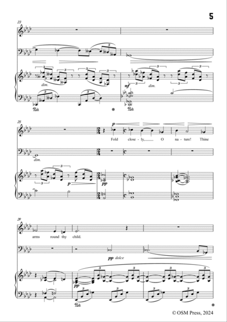 Frank Bridge-Far,far from each other,in f minor,for Voice,Cello and Piano Small Ensemble scores gallery preview page 5