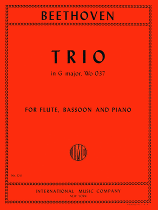 Trio In G Major, Woo 37 For Flute (Or Violin), Bassoon (Or Cello) & Piano