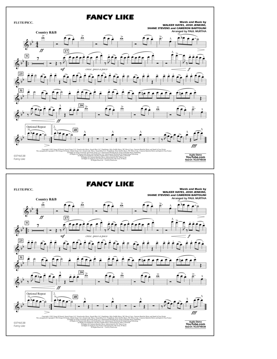 Fancy Like (arr. Paul Murtha) - Flute/Piccolo