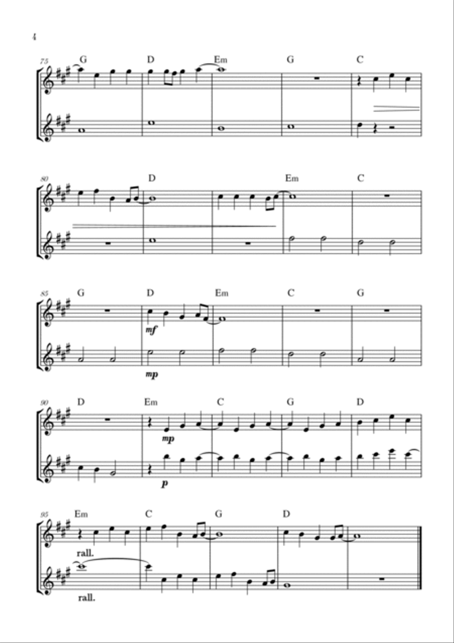 Love Is Gone Clarinet Duet scores gallery preview page 4