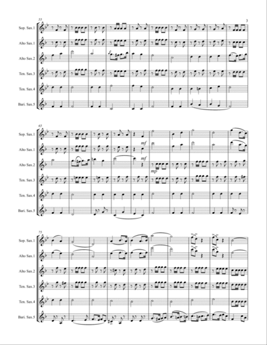 March – The Fairest of the Fair (for Saxophone Quintet SATTB or AATTB) Saxophone Quintet scores gallery preview page 4