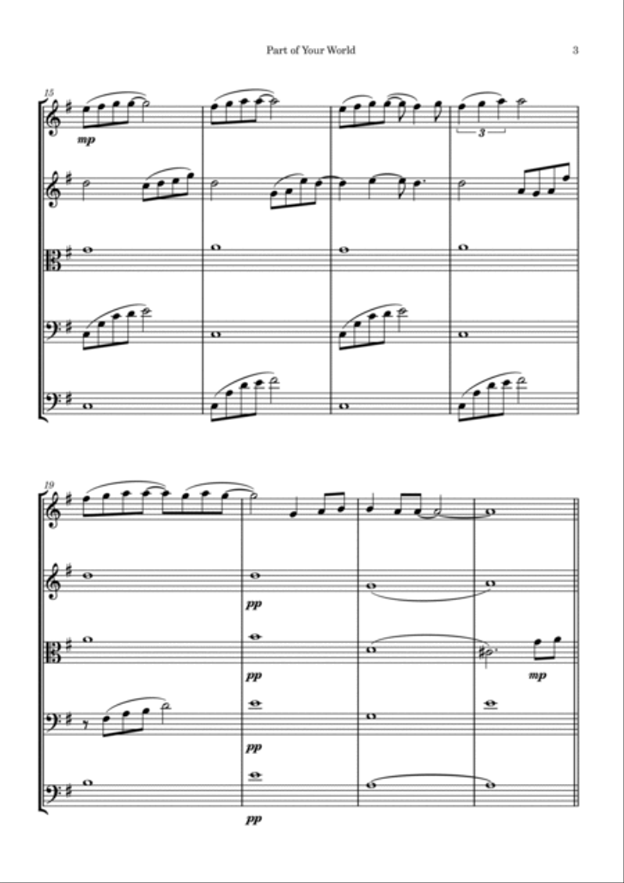 Part Of Your World String Orchestra scores gallery preview page 3