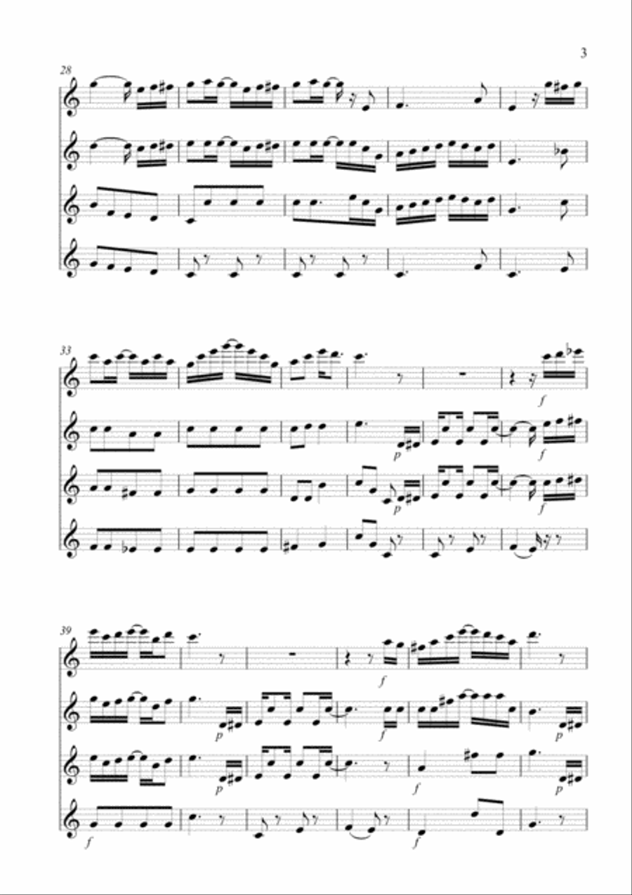 THE ENTERTAINER (longer version) - SCOTT JOPLINN Woodwind Quartet scores gallery preview page 4