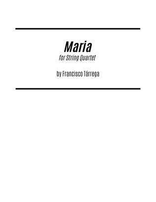 Book cover for Maria (for String Quartet)