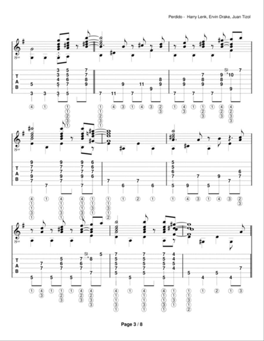 Perdido Perdido Guitar Solo scores gallery preview page 3