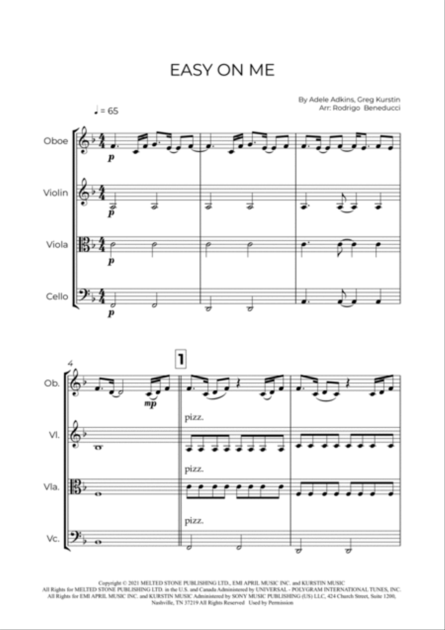 Easy On Me Oboe scores gallery preview page 2