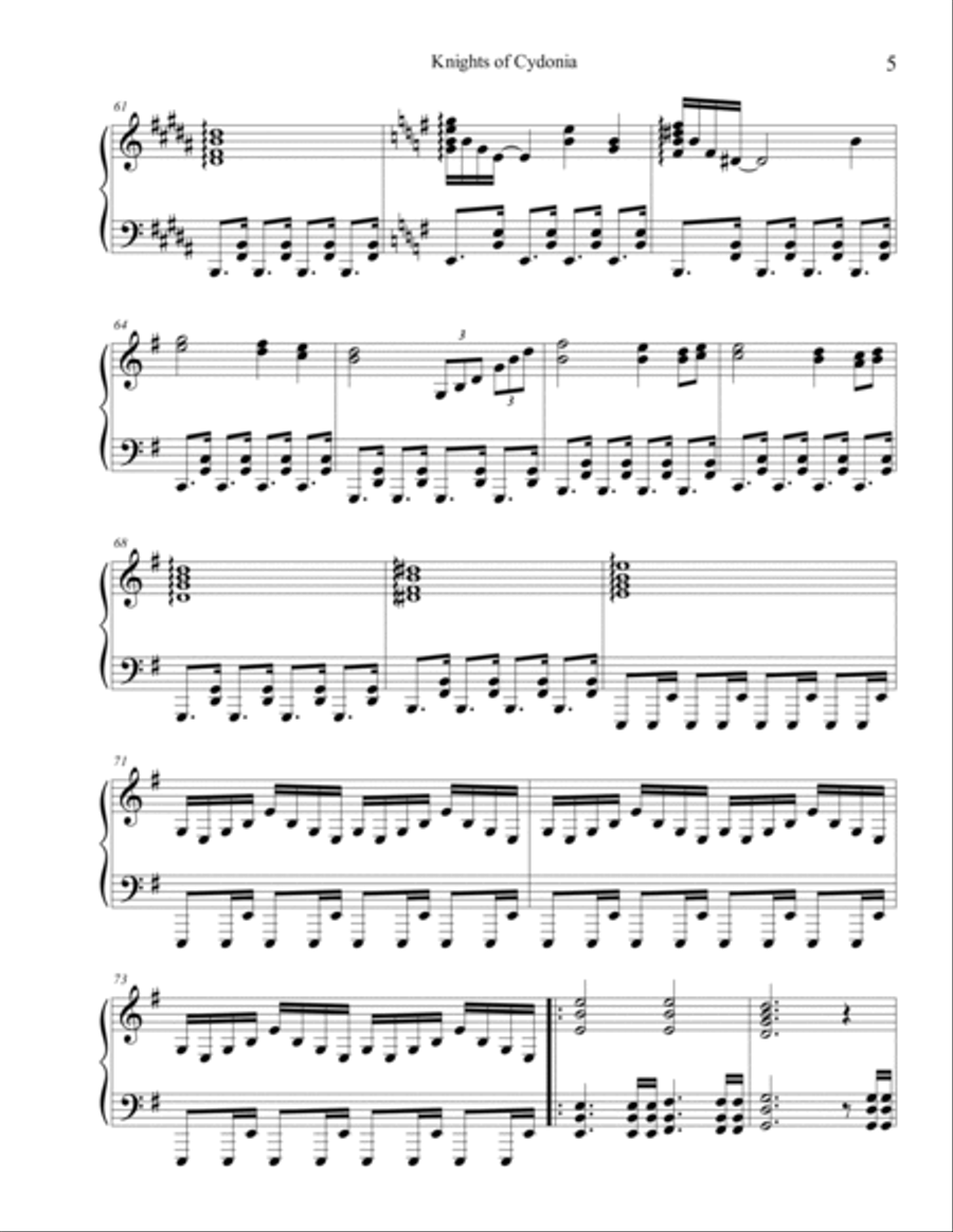 Knights Of Cydonia Piano Solo scores gallery preview page 5