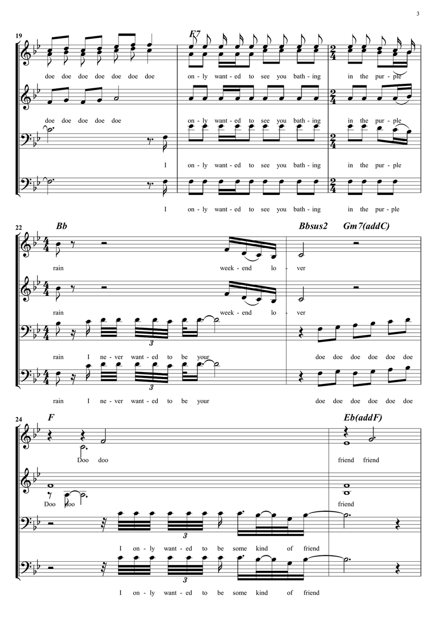 Purple Rain A Cappella scores gallery preview page 3