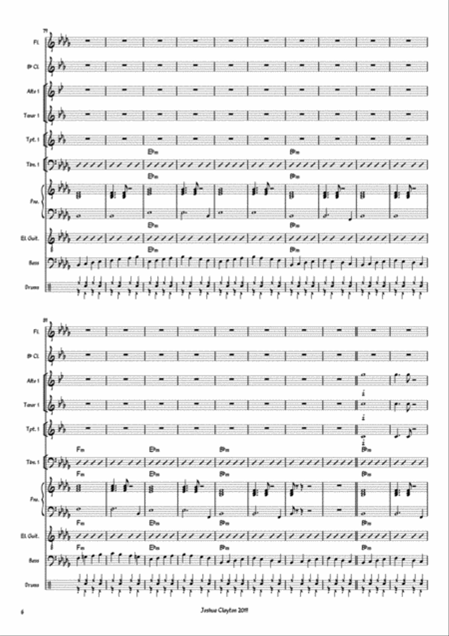Serendipity - Coltrane influenced bebop tune. Jazz Ensemble scores gallery preview page 6