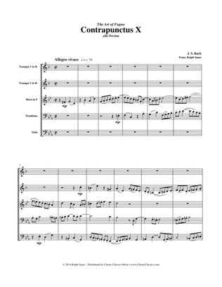 Contrapunctus X from "The Art of Fugue" for Brass Quintet