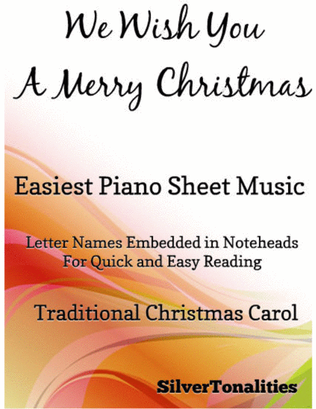Book cover for We Wish You a Merry Christmas Easiest Piano Sheet Music
