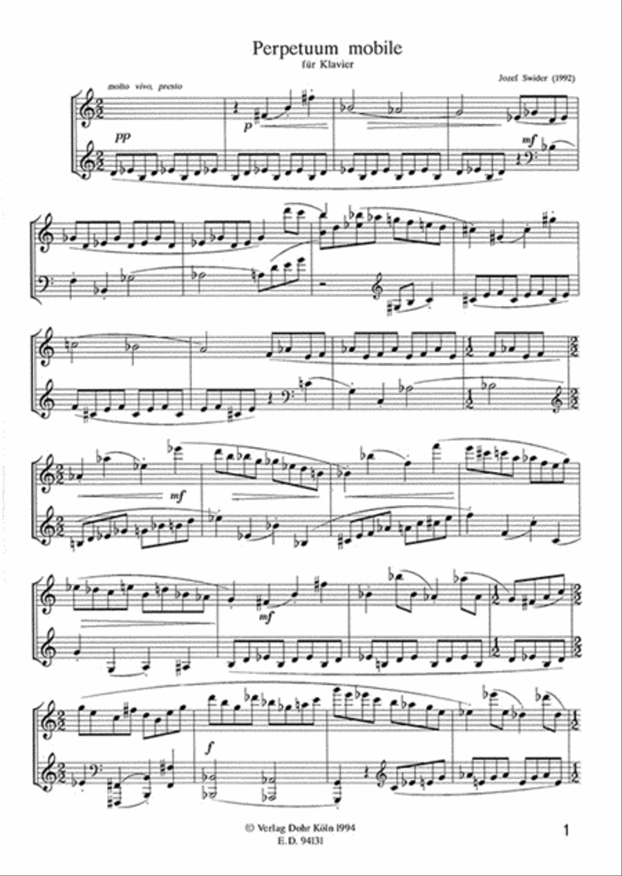 Perpetuum mobile für Klavier (1992) Piano Solo scores gallery preview page 2