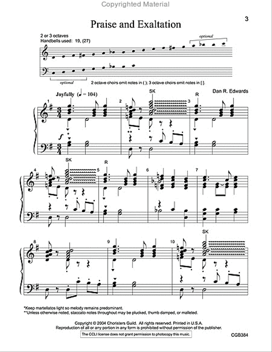 Praise and Exaltation Handbell Choir scores gallery preview page 2