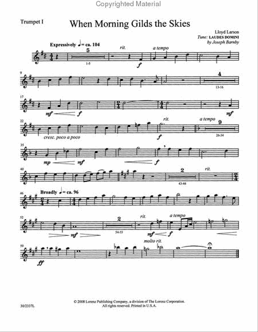 When Morning Gilds the Skies Brass Ensemble scores gallery preview page 4