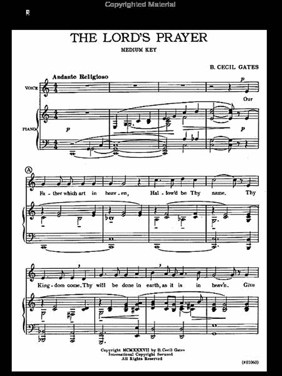 The Lord's Prayer - Vocal Solo Medium Voice Solo scores gallery preview page 2