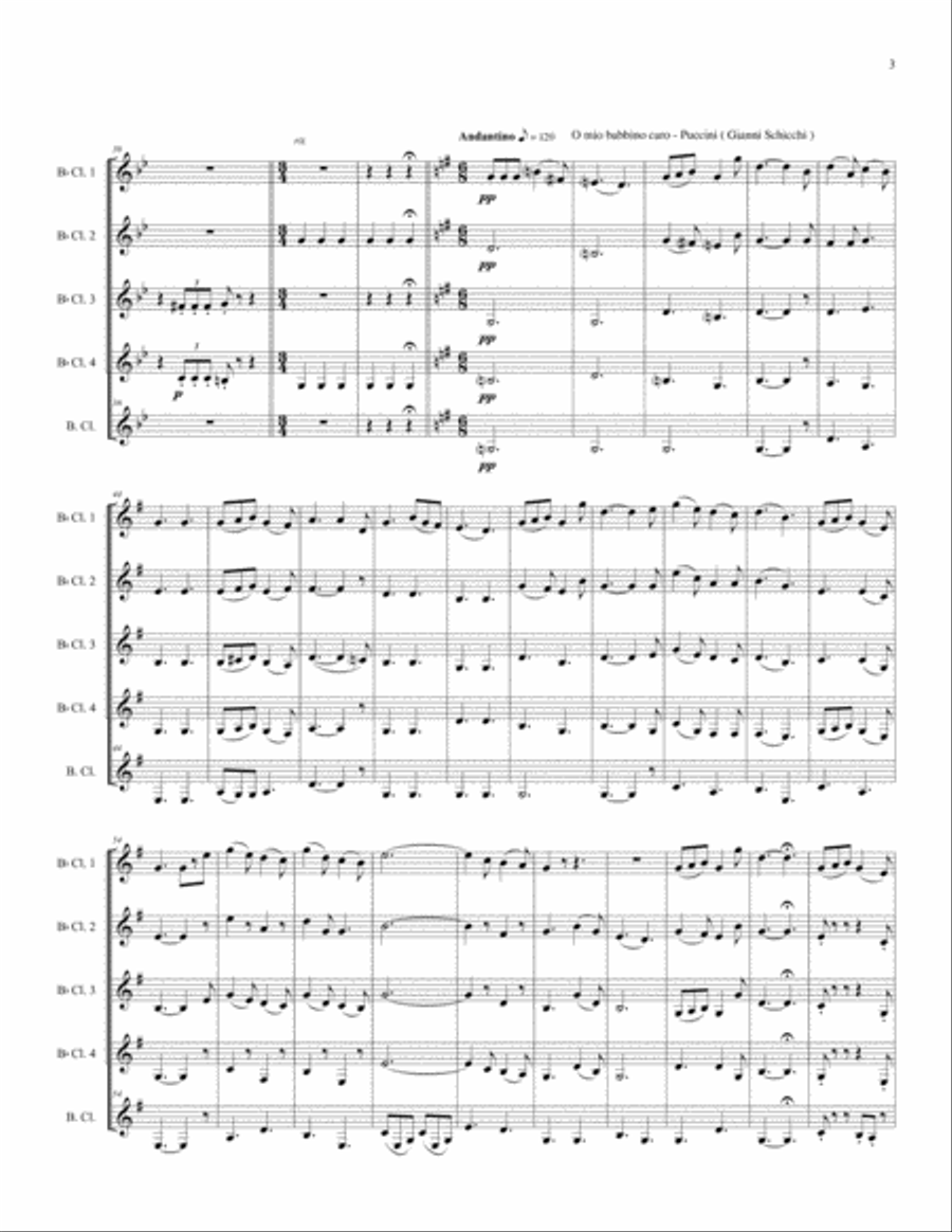 A Night at the Opera for Clarinet Quintet Clarinet Quintet scores gallery preview page 5