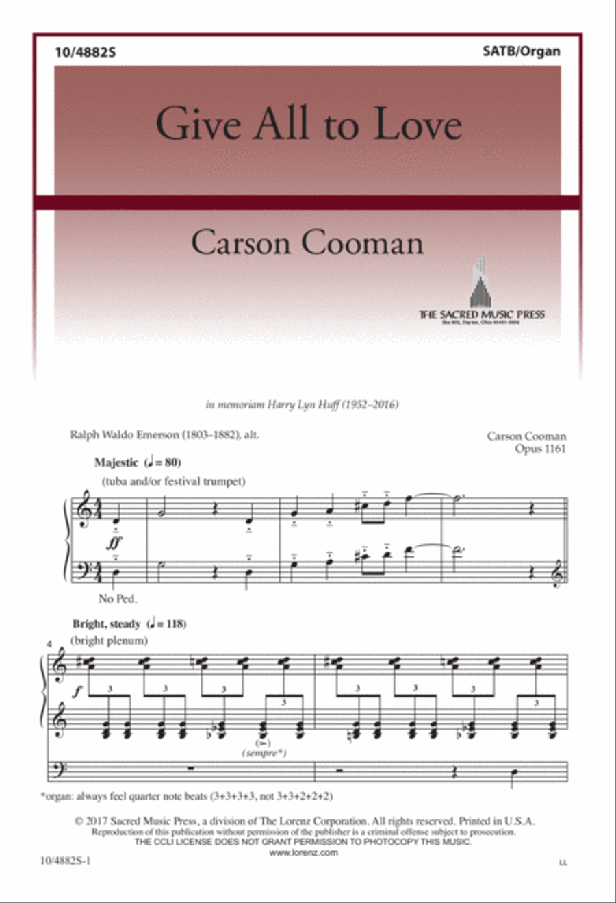 Give All to Love 4-Part scores gallery preview page 2