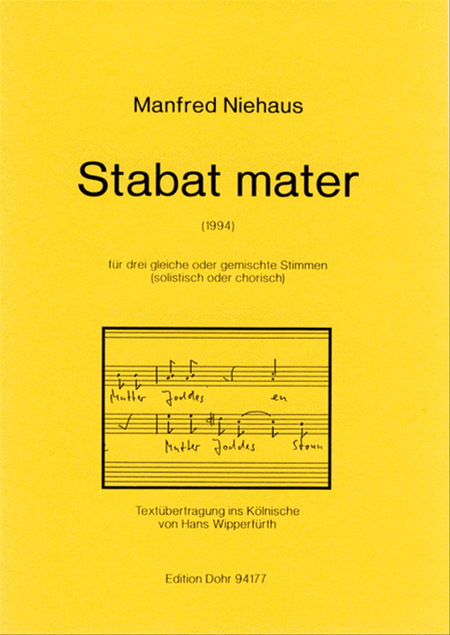 Stabat mater für drei gleiche oder gemischte Stimmen (solistisch oder chorisch) (1994) (Textübertragung ins Kölnische) 3-Part scores gallery preview page 1