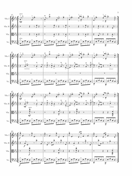 Aheym (String quartet score and parts)