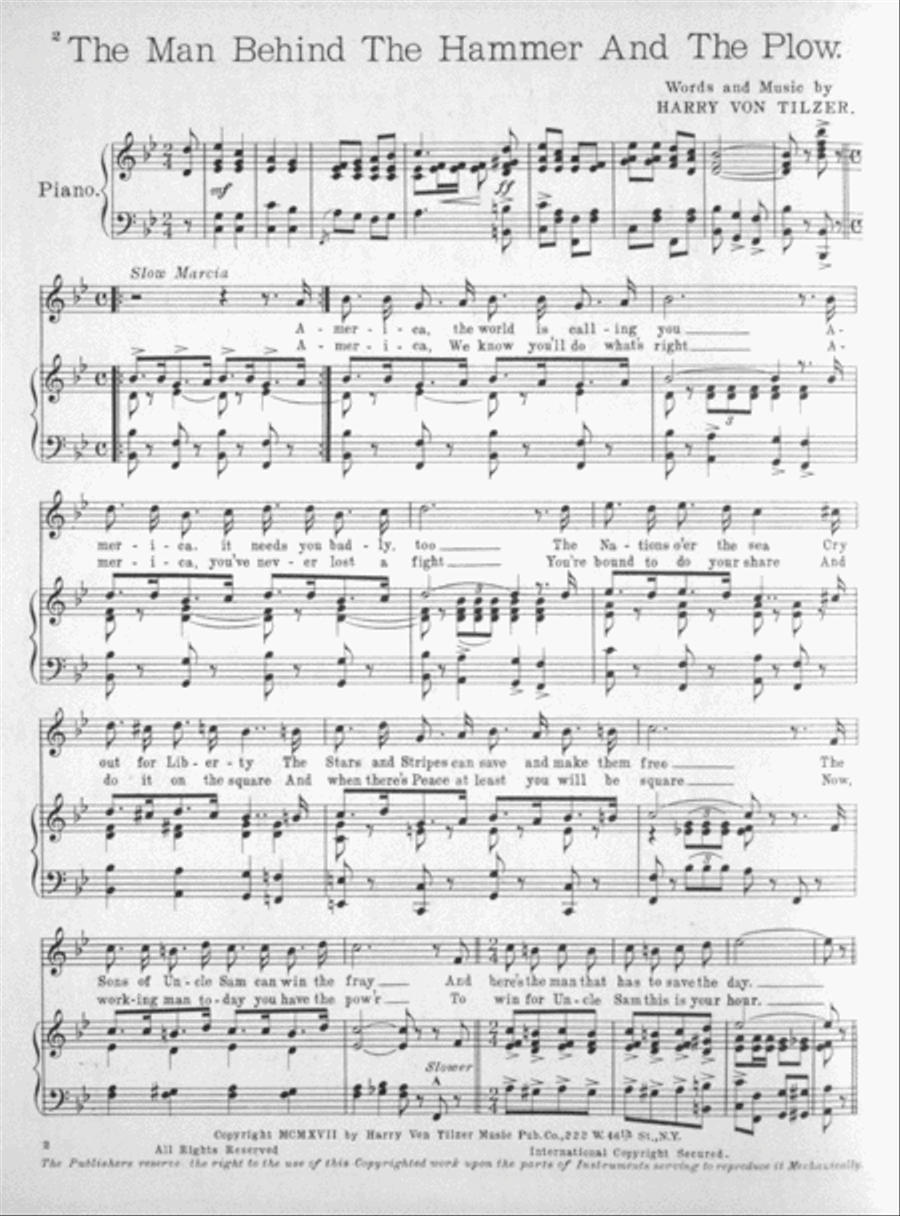 The Man Behind the Hammer and the Plow. A Song Every American Should Learn Voice scores gallery preview page 2