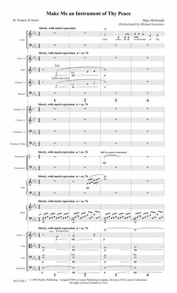 Make Me An Instrument of Thy Peace - Orchestra Score/Parts