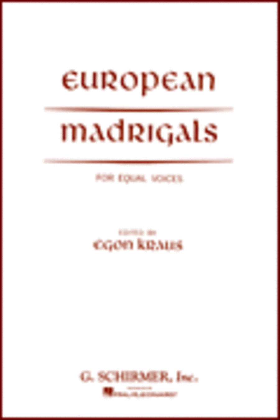 European Madrigals Equal Voices Choir scores gallery preview page 1