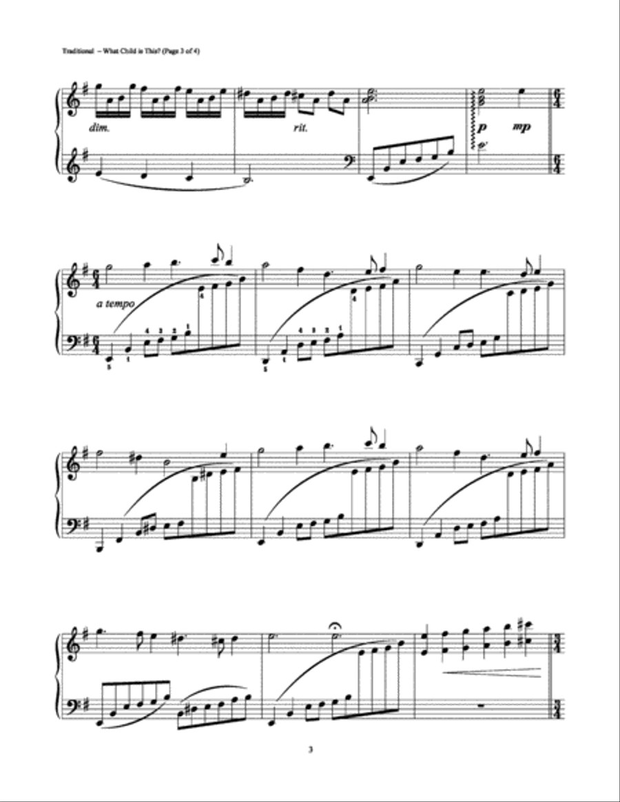 What Child Is This? (Greensleeves) Piano Solo scores gallery preview page 3